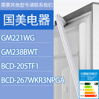 适用国美电器冰箱BCD-GM221WG GM238BWT门密封条胶条磁性密封圈