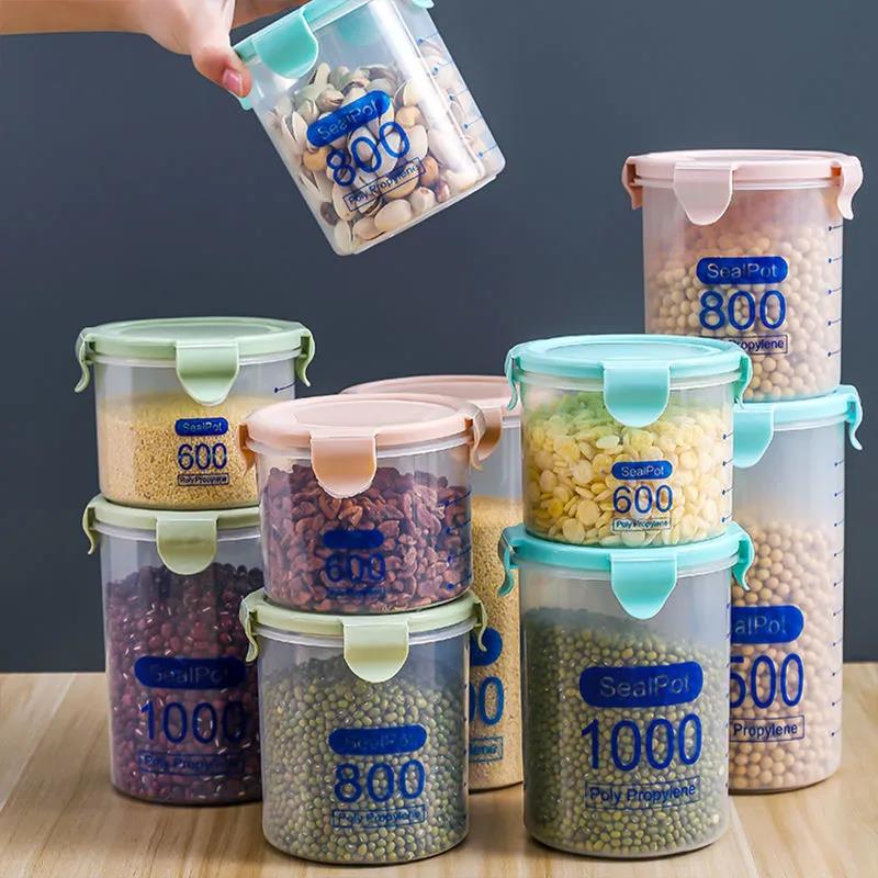 3个厨房密封罐五谷杂粮储物罐子家居零食收纳盒米桶食物收纳罐