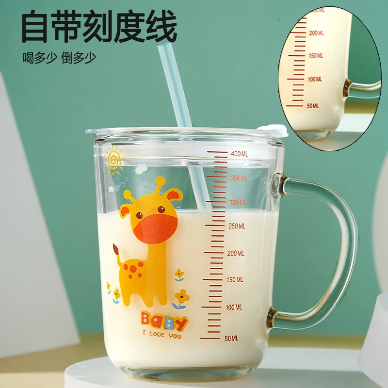 带刻度卡通牛奶杯子量杯