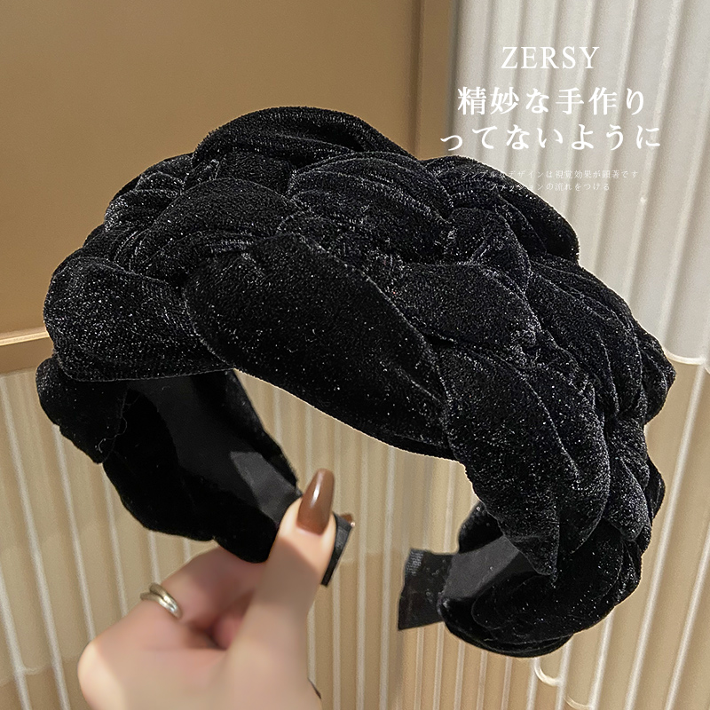 丝绒加厚编织发箍女发卡洗脸头箍