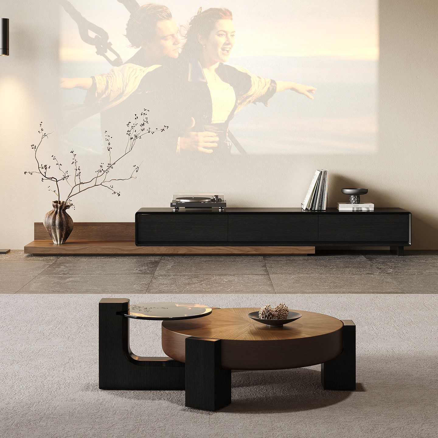 实木电视机柜客厅家用现代简约小户型茶几组合可伸缩电视机柜落地