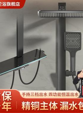 正品淋浴花洒套装家用全铜恒温沐浴卫浴增压洗澡喷头枪灰浴室淋雨