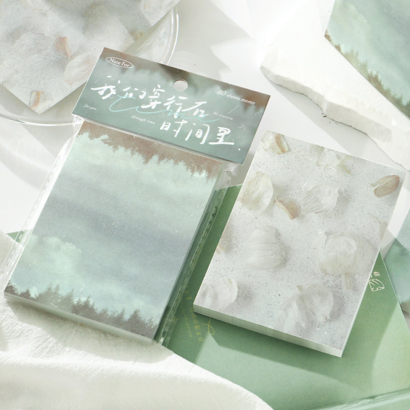 NOTE FOR 80张便签本把心事寄给风系列摄影风景ins风格便利贴无粘性手账素材拼贴打底书写纸便条纸记事簿备忘