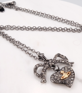 薇薇安黑色蝴蝶结胸针手镯项链