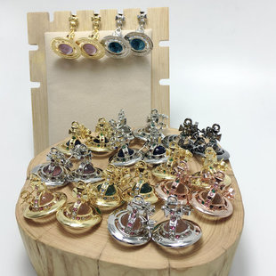 百搭女简约气质耳坠2025  十字吊立体彩珠款 土星耳环-高朋满座