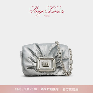 Vivier 2024夏季 新款 Paillettes织物手袋 Roger RV女包Viv Choc