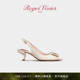 新年礼物 Roger Vivier RV女鞋 Virgule饰扣小猫跟高跟尖头单鞋