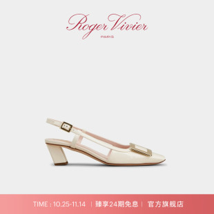 24期免息 Belle Roger RV女鞋 Vivier方扣高跟漆皮单鞋 Vivier