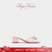 【24期免息】Roger Vivier/RV女鞋Tres Vivier钻扣漆皮穆勒凉鞋