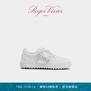 24期免息 Very Roger RV女鞋 Vivier饰扣皮革休闲鞋 Vivier