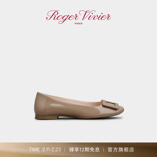 【礼物】Roger Vivier/新品RV女鞋漆皮芭蕾舞鞋