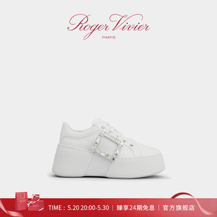 小白鞋 Viv 新款 Roger 2024夏季 Skate皮革运动休闲鞋 RV女鞋 Vivier