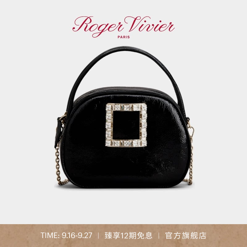 Roger Vivier/RV女包Viv Ladybug饰扣漆皮手袋图片