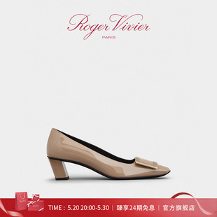 24期免息 Roger Vivier Vivier漆皮方扣高跟婚鞋 RV女鞋 Belle