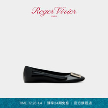 【24期免息】Roger Vivier/RV女鞋Trompette平底方扣芭蕾舞鞋单鞋