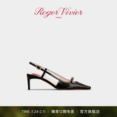 Viv Canard方扣皮革高跟鞋 Vivier RV女鞋 新年礼物 Roger