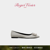 新年礼物 Flower Roger Vivier RV女鞋 Strass花钻婚鞋 平底单鞋