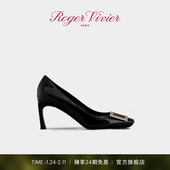 Trompette方扣高跟漆皮婚鞋 单鞋 Vivier RV女鞋 新年礼物 Roger