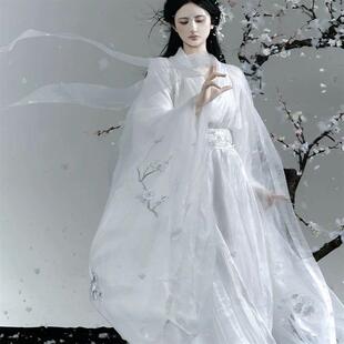 直裾清冷汉服梅花 双层交领长衫 原创汉服汉服女绣花大袖 衫