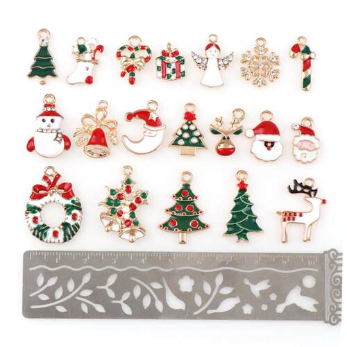 10PC A+ NewYear Fashion Metal Alloy Christmas Charm Decor