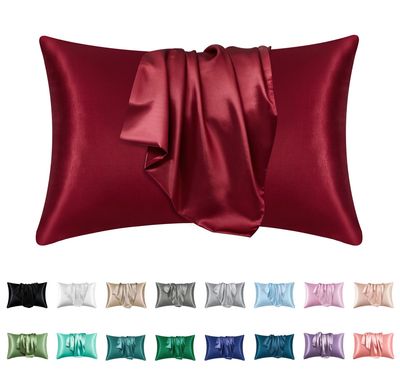 2 Pack Satin silk Pillowcase pillow case pillow cover queen