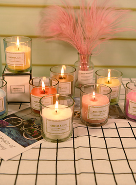 Fragrant Scented Candle glass Jar candles Gifts Fragrance蜡