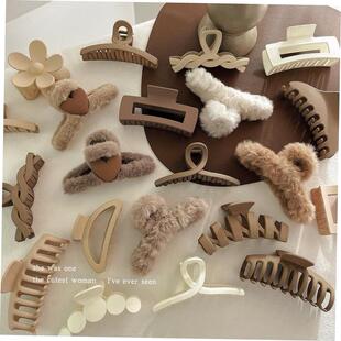 发夹Hot Sale Solid Color Claw Clip Large Barrette Crab Hair