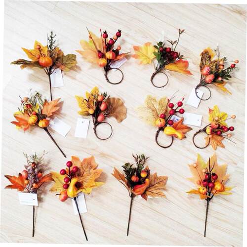 Halloween Harvest  Simulation Pumpkin Maple Leaf Small Flowe