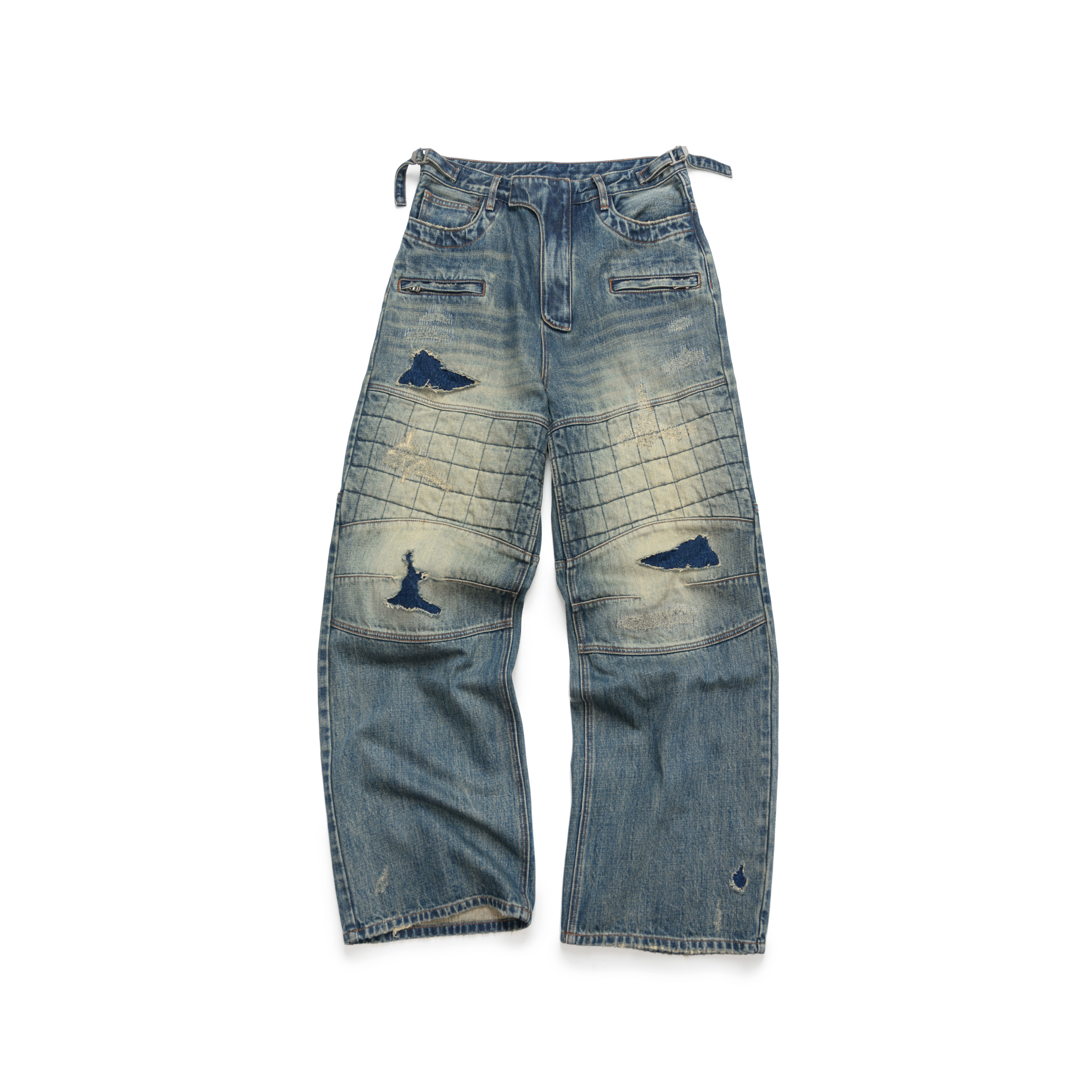 ESOTERIC THING 水洗破坏机车牛仔裤 DESTROYED BIKER JEANS