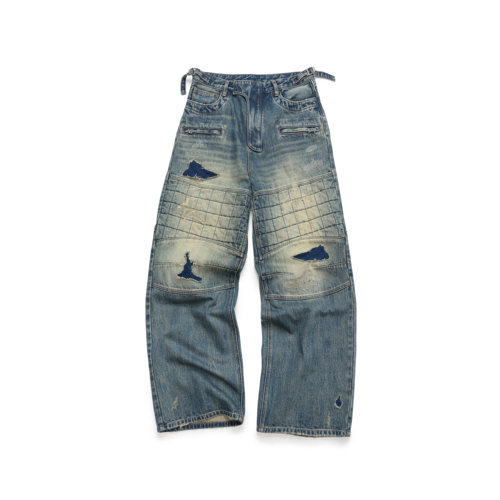 ESOTERIC THING 水洗破坏机车牛仔裤 DESTROYED BIKER JEANS
