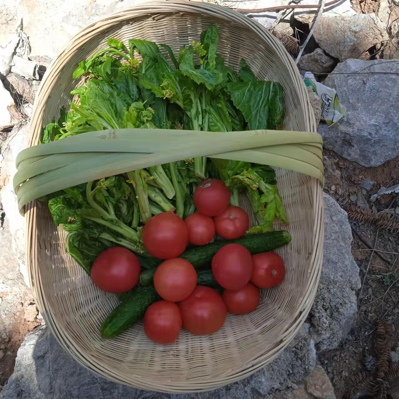 壹菀販竹籃子收納筐雞蛋籃子竹編