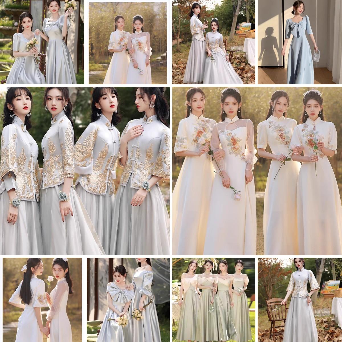 中式旗袍2024新款伴娘服夏季复古图片