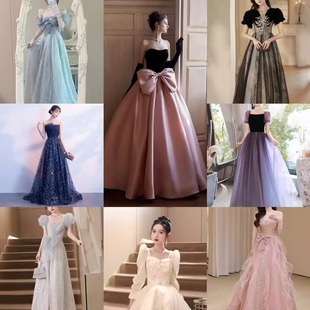 租赁2024年新款年会礼服晚宴公司年会显瘦礼裙大合唱诗朗诵演出服