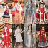 宋制长袄学生年会表演服装 租赁汉服秋冬款 加绒保暖明制马面裙套装