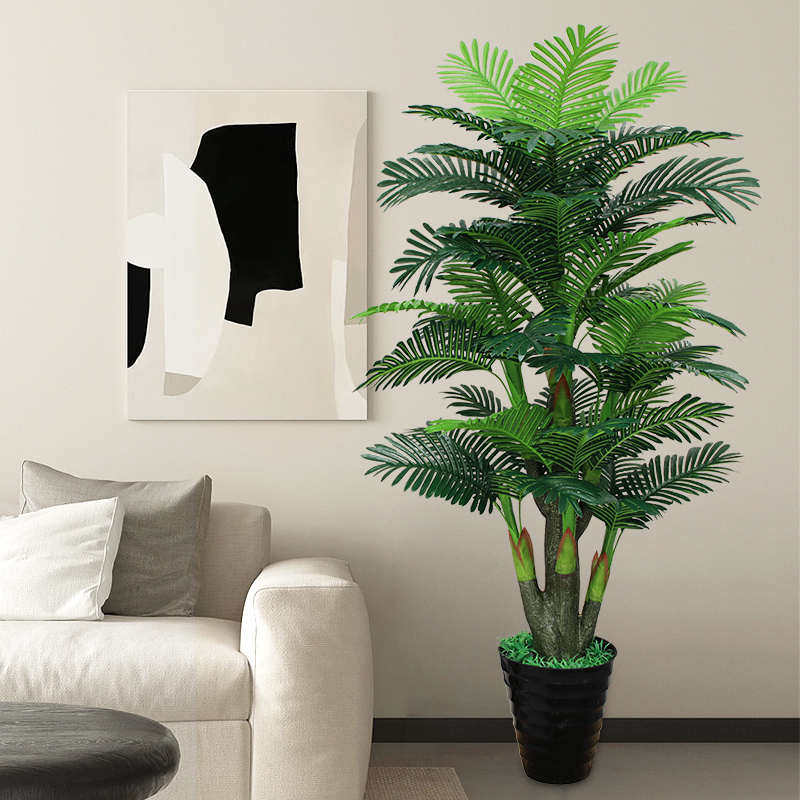 高端轻奢仿真绿植散尾葵大型植物造景室内装饰客厅落地摆件假盆栽,家居饰品,仿真植物盆景,淘宝优惠券,粉丝福利购,淘宝优惠卷