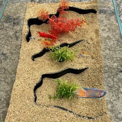 水族箱造景装饰沙石底砂鱼缸布景用品生态造景套餐挡沙板挡沙墙