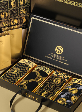 奢华男士内裤纯棉抗菌高端商务平角裤中年运动透气四角短裤礼盒装