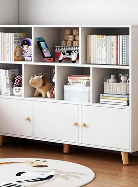 学生书柜家用书架置物架落地简易玩具格子柜多层收纳矮柜子储物柜