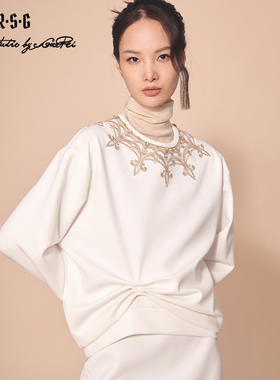RSG郭培成衣品牌原创高定建筑设计师钉珠刺绣长袖卫衣女装