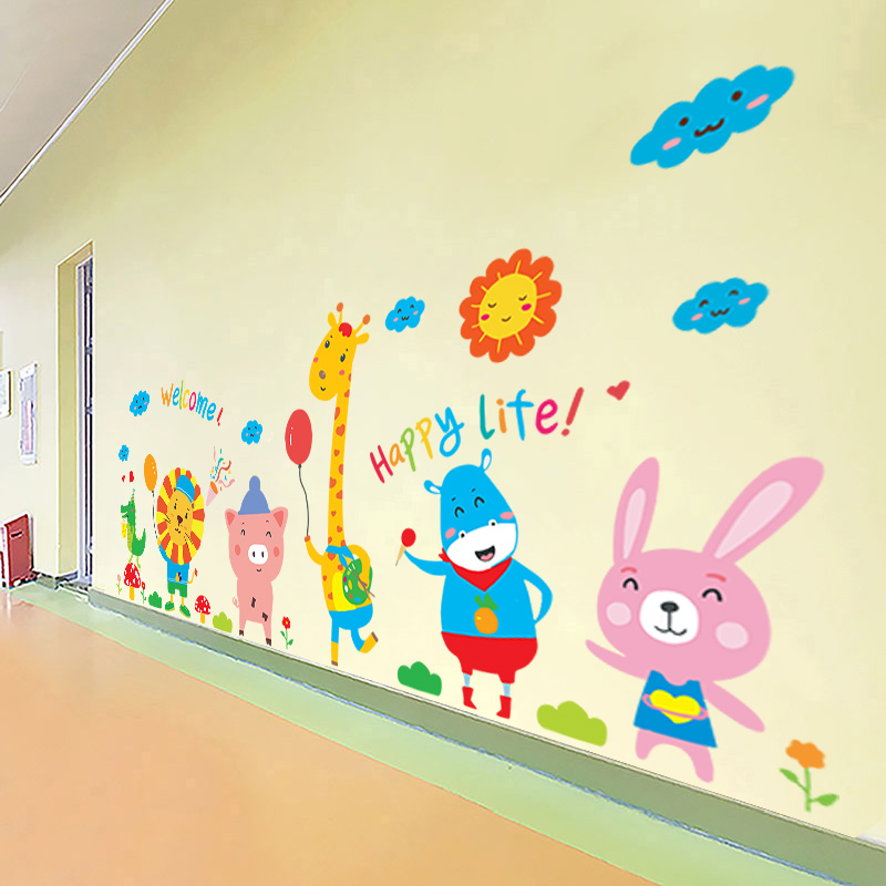 幼儿园教室墙面装饰贴画栏杆走廊环境布置材料班级文化创意3d立体图片