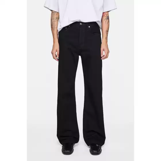 【King of Black Denim】Ac Style Flared Black Jeans, Washed and Distressed, 2021m, Versatile for Commuting