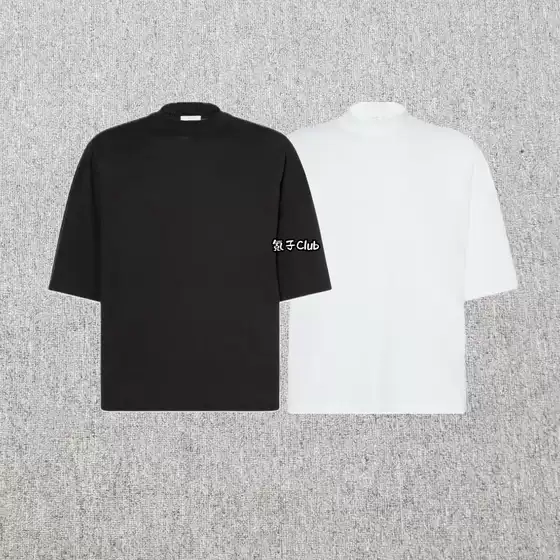 【The God of Quiet Luxury】Row-Style Short-Sleeve Pima Cotton Old Money Black and White Short Wide-Cut Elegant Loose Fit