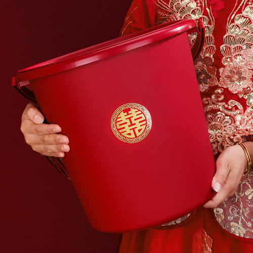 结婚水桶红色子孙桶陪嫁红桶