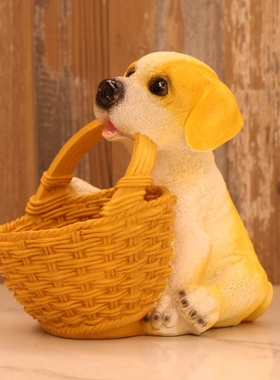 创意狗摆件放钥匙收纳盒动物玄关茶几客厅动物猪装饰品置物乔迁