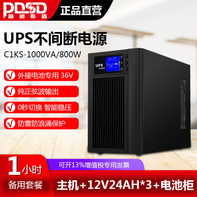 服务器电脑 C1KS 在线式UPS不间断电源1KVA800W延时1小时套餐