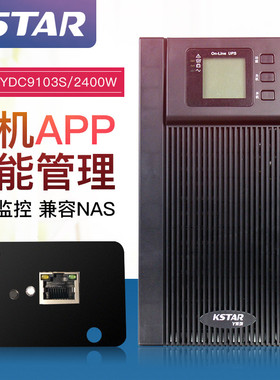 UPS不间断电源YDC9103S 3KVA/2400W手机APP版本延时15分钟稳压