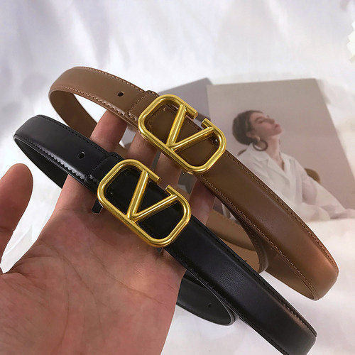 复古V字扣二层牛皮女士皮带装饰连衣裙外套百搭配牛仔裤真皮腰带