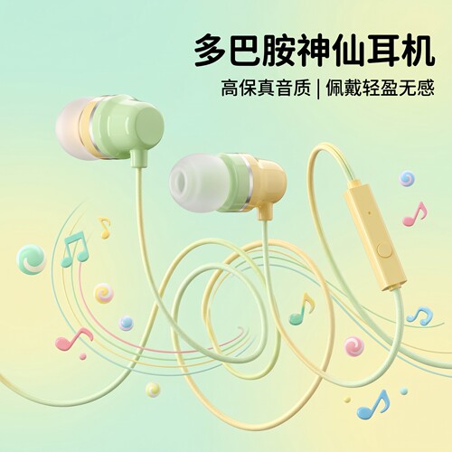 有线耳机typec接口入耳式重低音适用OPPO华为vivo小米苹果15通用