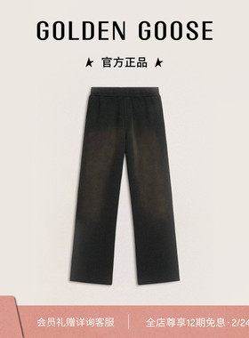 【秋冬新款】Golden Goose男女Journey做旧黑色休闲裤礼物GGDB