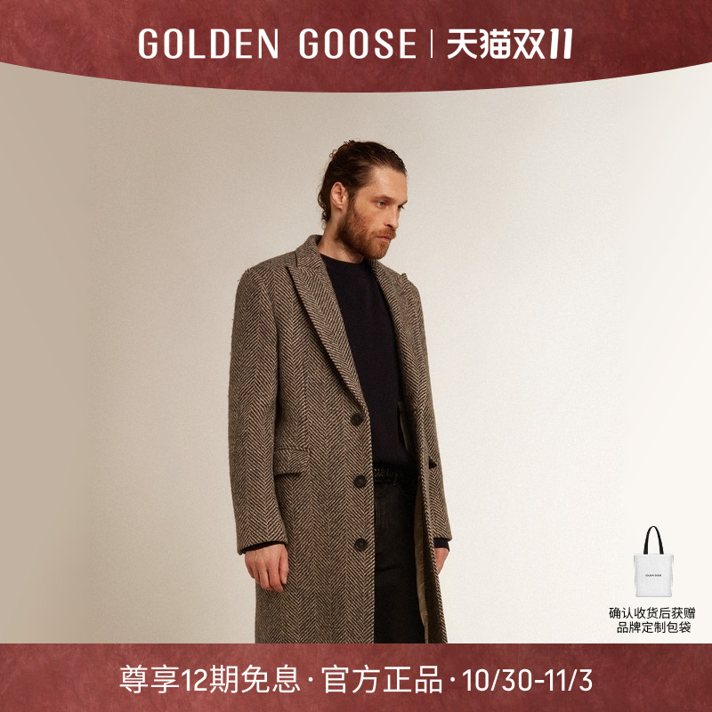 GoldenGoose羊毛单排扣大衣